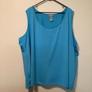 Catherine’s Women’s plus size 5X (35X36) blue polyester spandex blend tank top
